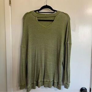 Cato Olive Ribbed Knit Top Size 14/16
